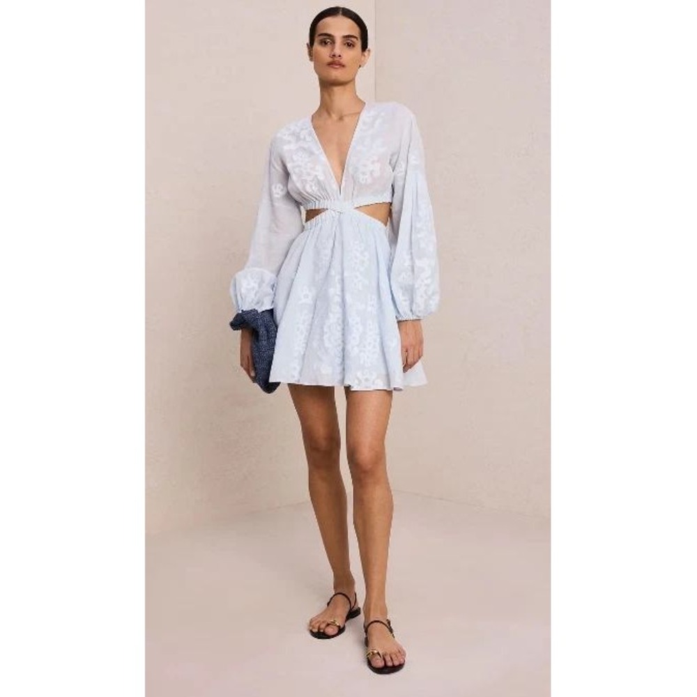 A.L.C. Irene Dress Embroidered Long‎ Sleeve Size 8, Waist Cut-Out